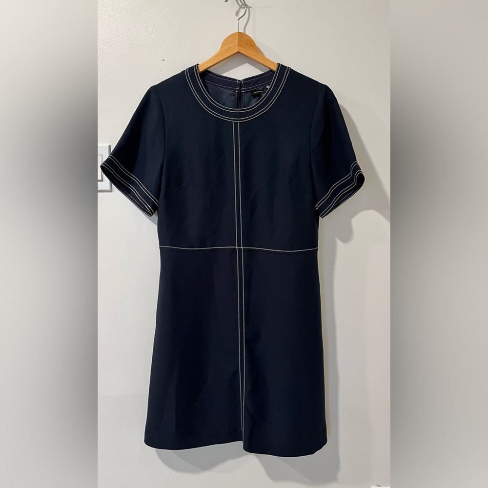 Banana Republic - Navy Mini Dress with Contrast White Stitching